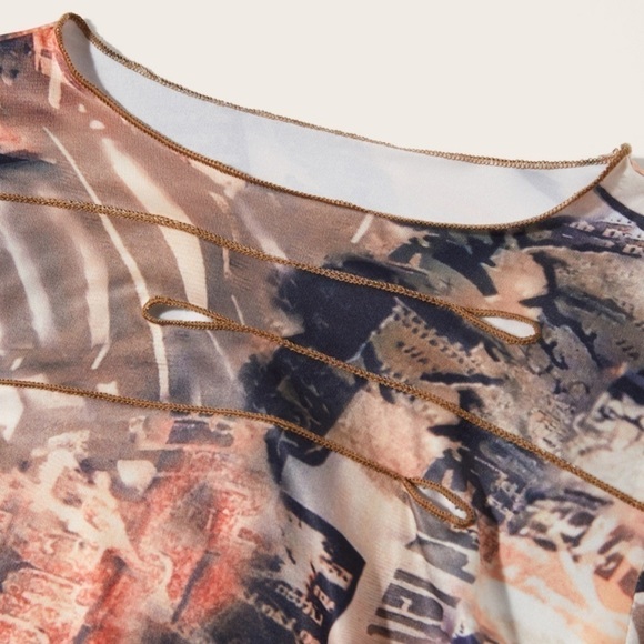 Y2K Long sleeve unique top​​​ - Picture 4 of 8